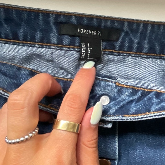 Forever 21- Button-front Denim Mini Skirt - Picture 3 of 3